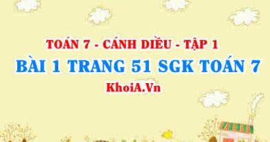 Bài 1 trang 51 SGK Toán 7 tập 1 Cánh Diều